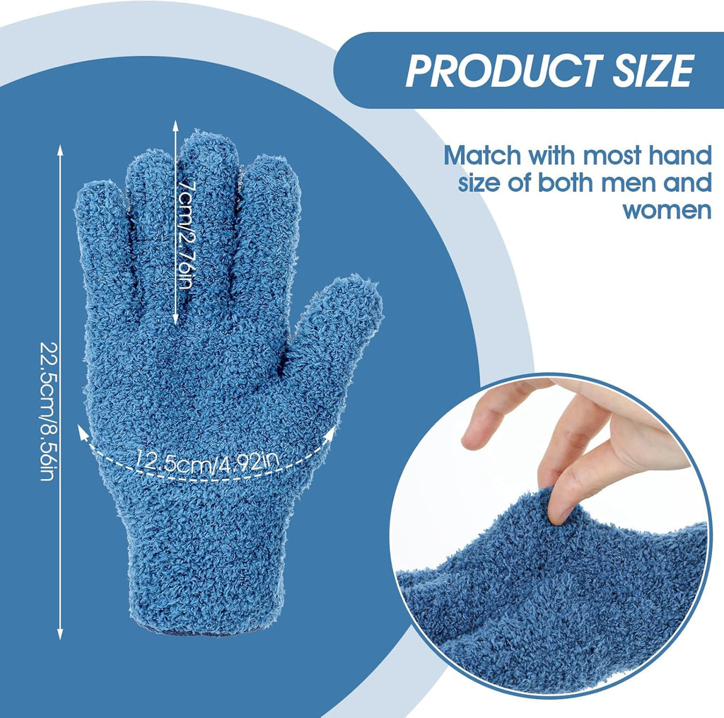 Plant Dusting Gloves, Microfiber Dusters for Cleaning Kitchen Indoor Mitt for House Use Desk Window