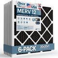BNX TruFilter 20x20x1 MERV 12 Odor Defense (6-Pack) AC Furnace Air Filter with Activated Carbon