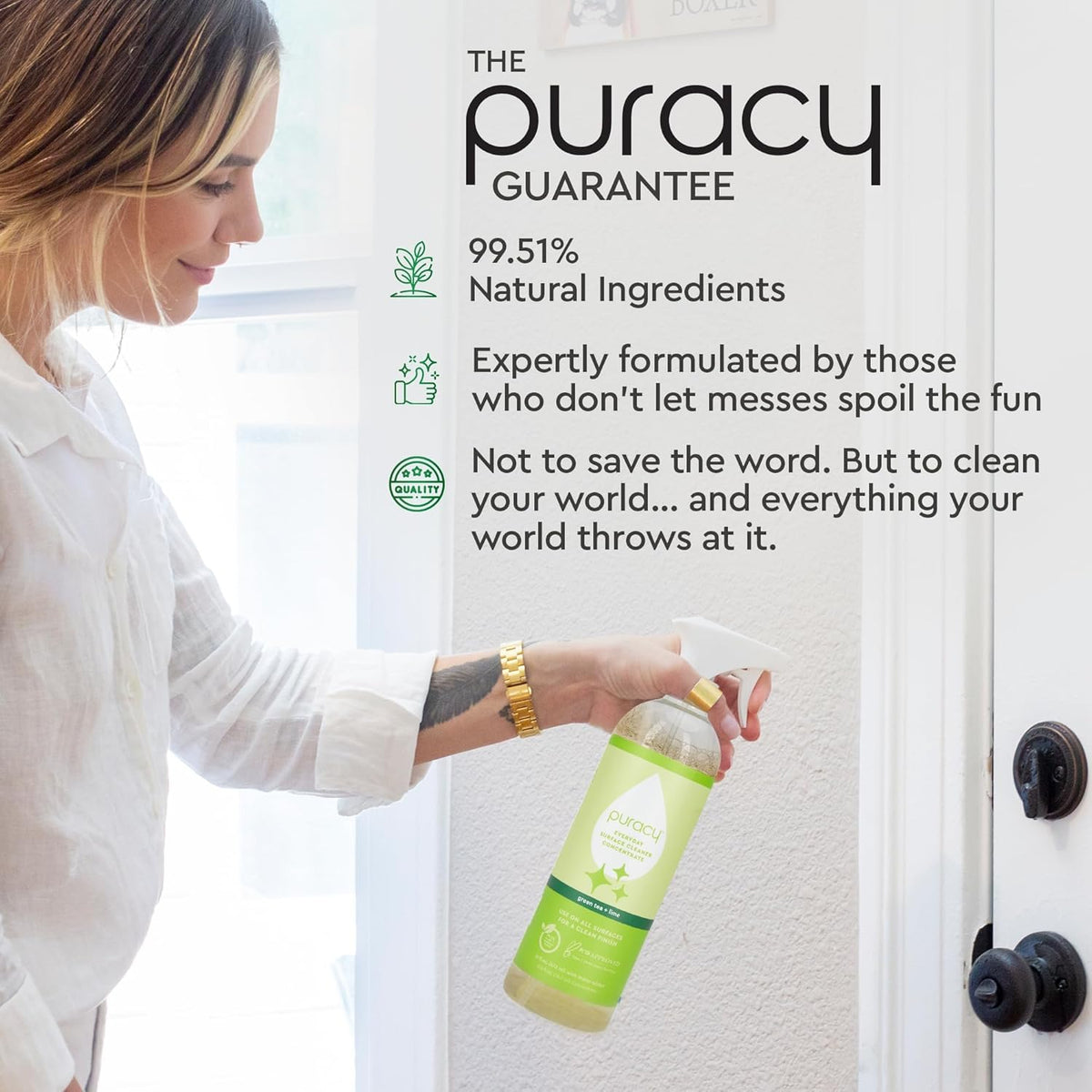 Puracy Multi-Surface Cleaner Spray - Plant-Powered Everyday Surface Cleaner - Natural All Purpose