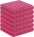 Homaxy 100% Cotton Terry Kitchen Towels(Rose Red, 13 x 28 inches), Checkered Designed, Soft and