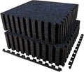 AIRHOP 0.56in Thick 96 Sq Ft Exercise Equipment Mats, 24Tiles Upgraded Rubber Top with High Density