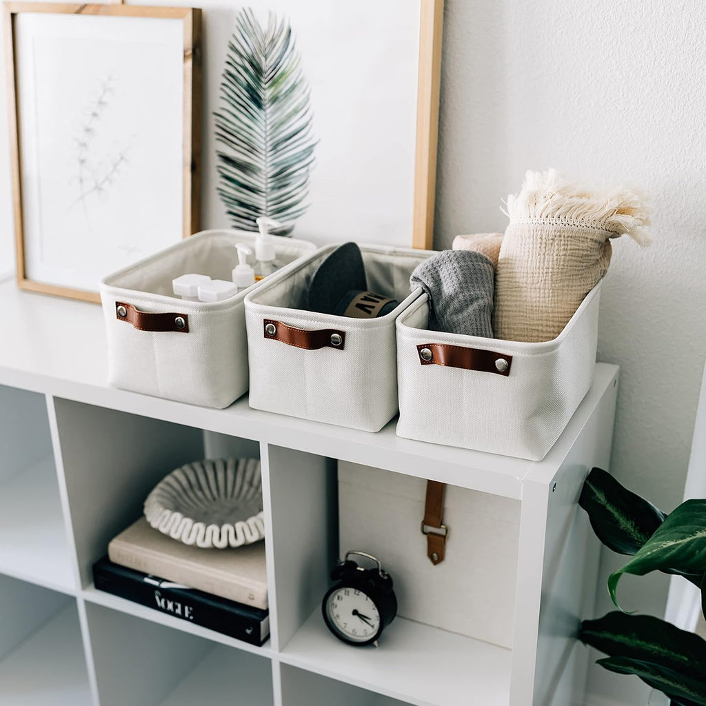 OrganiHaus Small Fabric Storage Bins for Shelves 12x8in, Closet Storage Baskets for Shelf