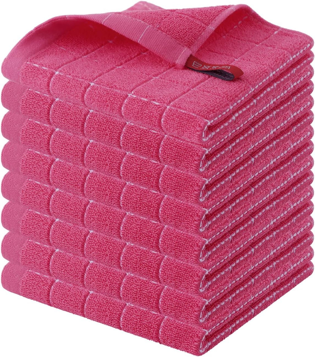 Homaxy 100% Cotton Terry Kitchen Dish Cloths, Ultra Soft and Absorbent Dish Towels for Kitchen