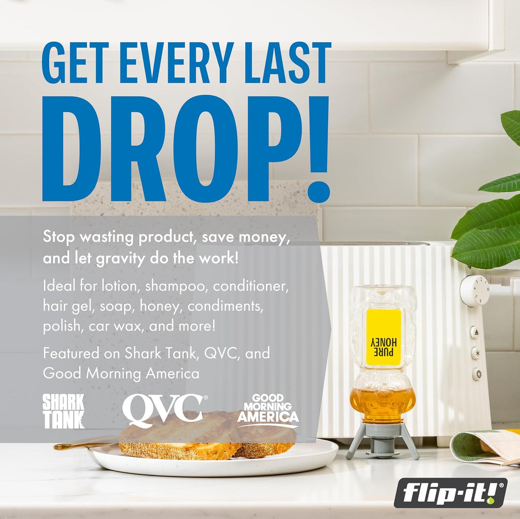 Flip-It! Bottle Emptying Kit – 6 Bottle Pack - No more wasted product - Fits most plastic bottles