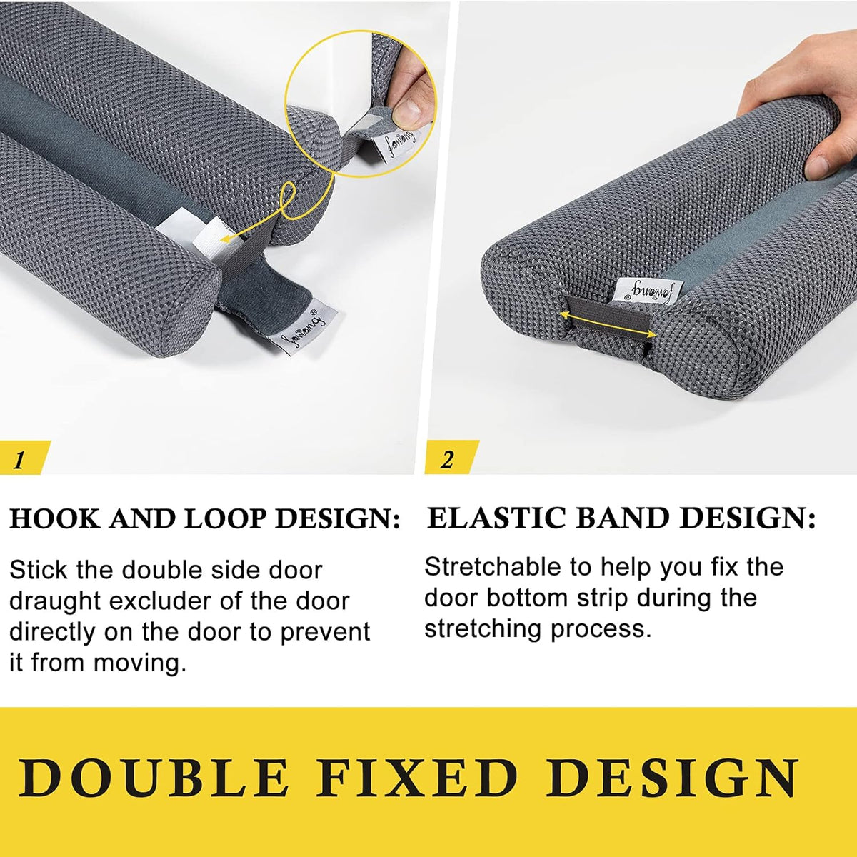 fowong Door Draft Stopper 36 Inch Adjustable Draft Stopper for Bottom of Doors, 30" to 36"