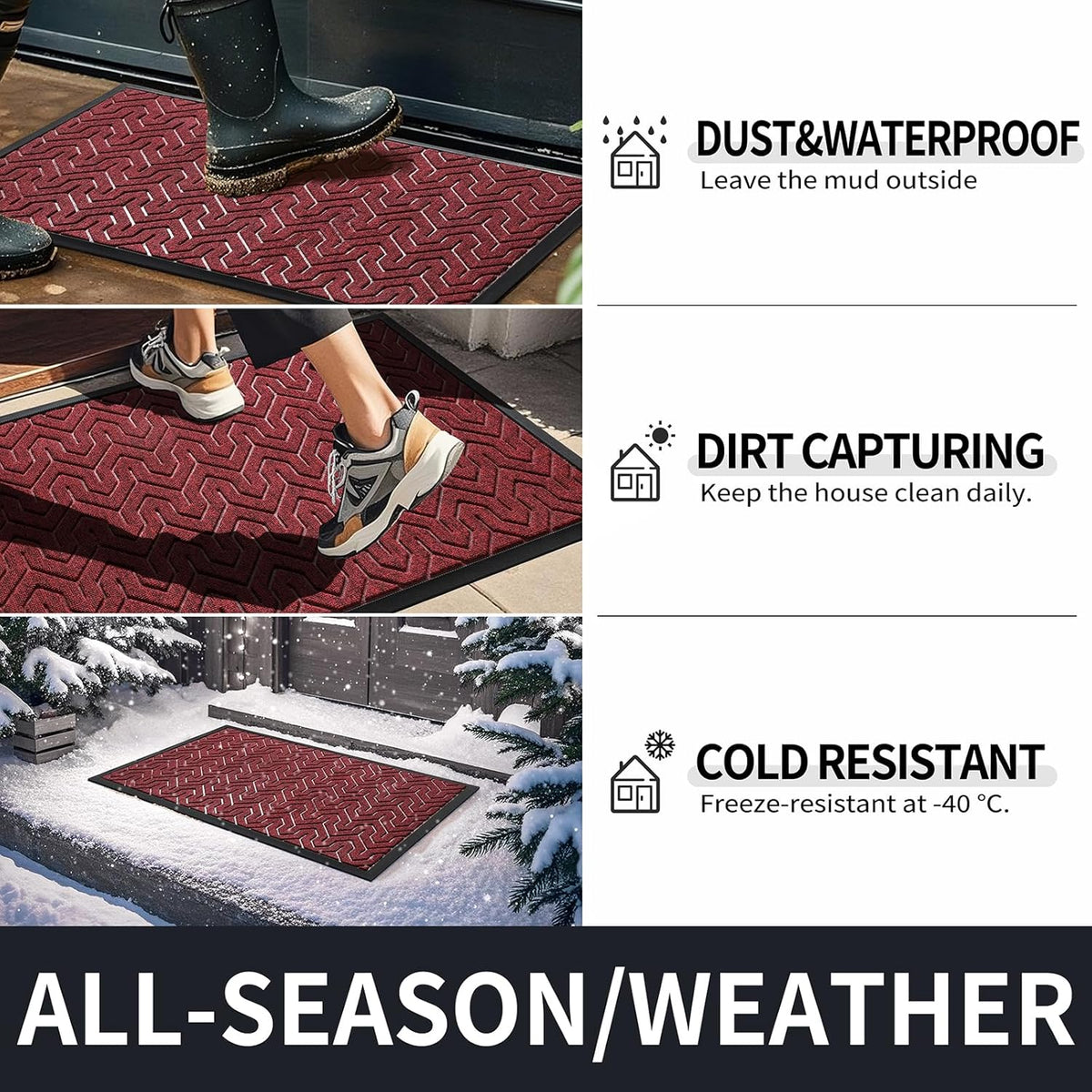 Yimobra Large Door Mat Outside Entrance 47x32, Waterproof Heavy Duty Outdoor Mats for Front Door