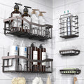 EUDELE 5-Pack Rustproof Stainless Steel Shower Caddy – No Drill Adhesive Bathroom Organizer with