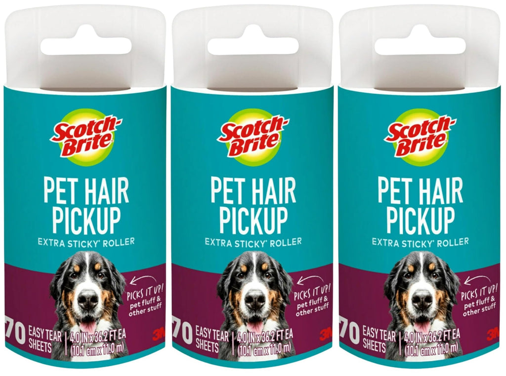 Scotch-Brite Pet Hair Pickup Extra Sticky Lint Roller Refills, Refills Only, 50% Stickier, 4 in x