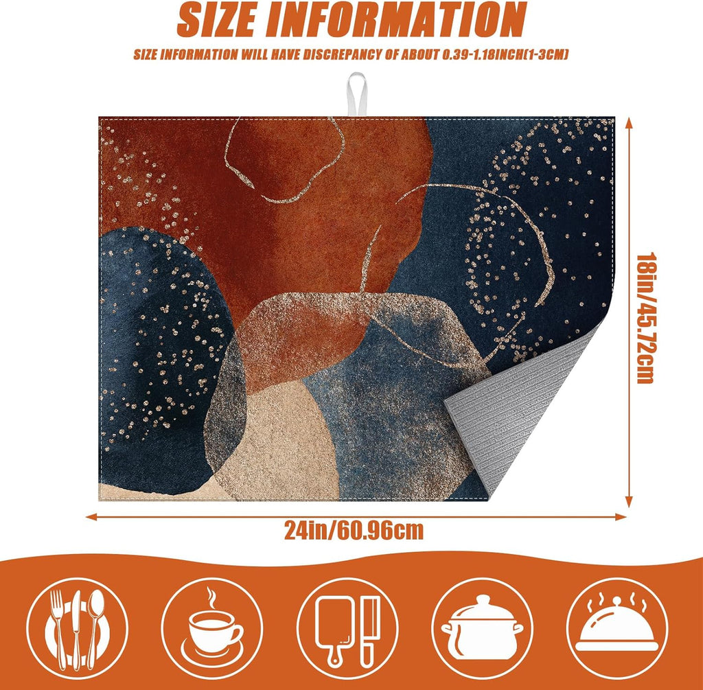 Abstract Stones Art Dish Drying Mat for Kitchen Counter Microfiber Absorbent Dish Kitchen Drying