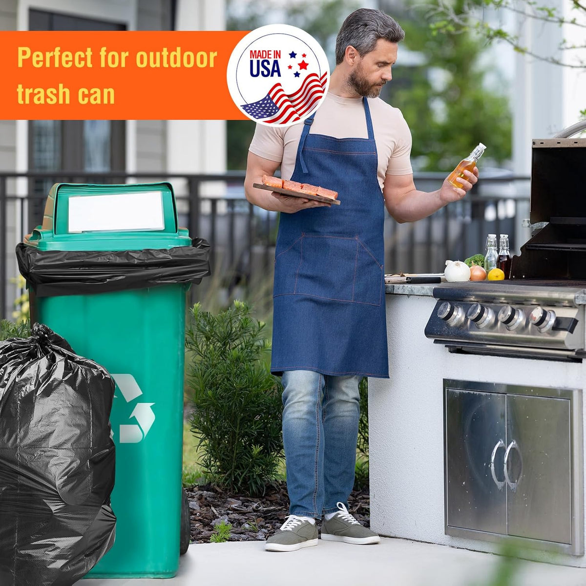 Delxo 55-60 Gallon Black Trash Bags, 100 Count – 0.9 Mil Medium Duty Garbage Bags, Thick, Durable &