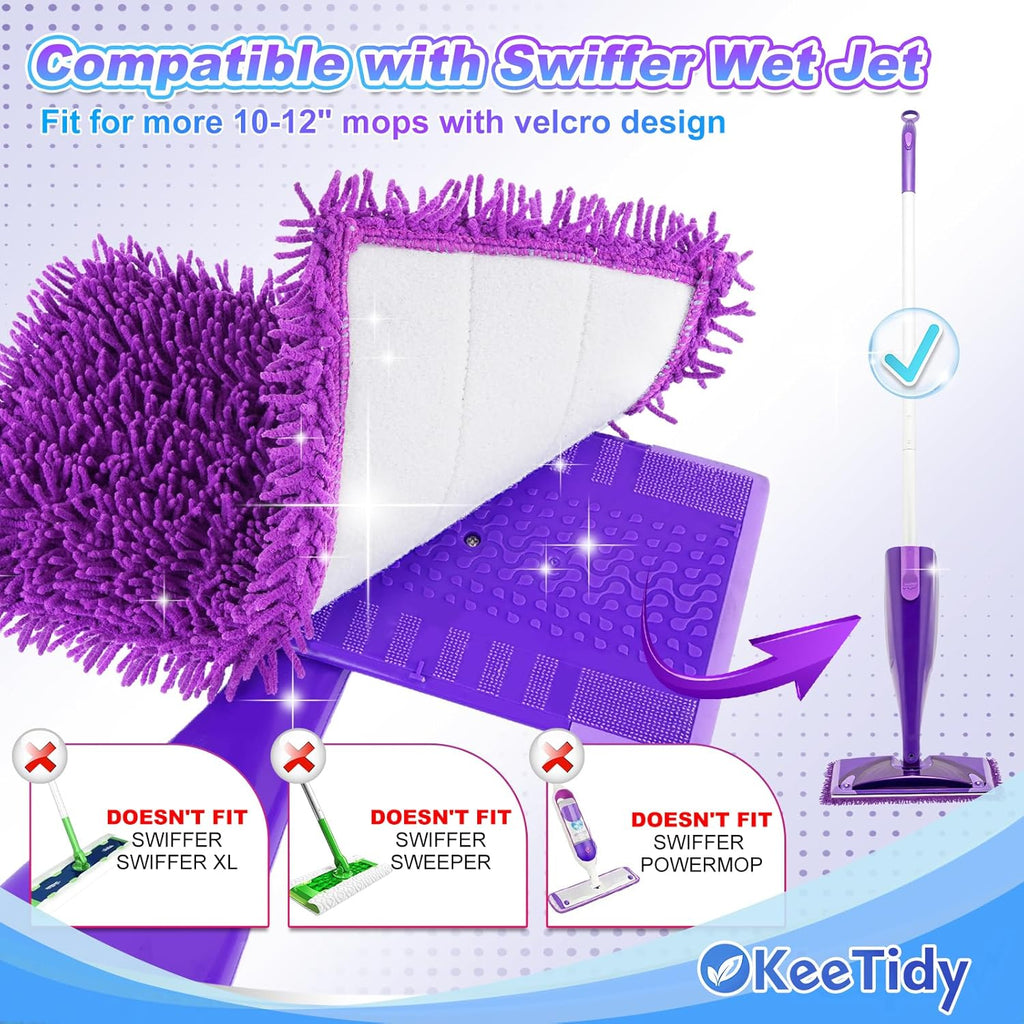Wet Jet Pads Compatible with Swiffer Wetjet, Reusable Wet Jet Refill for Hardwood and Floor Spray