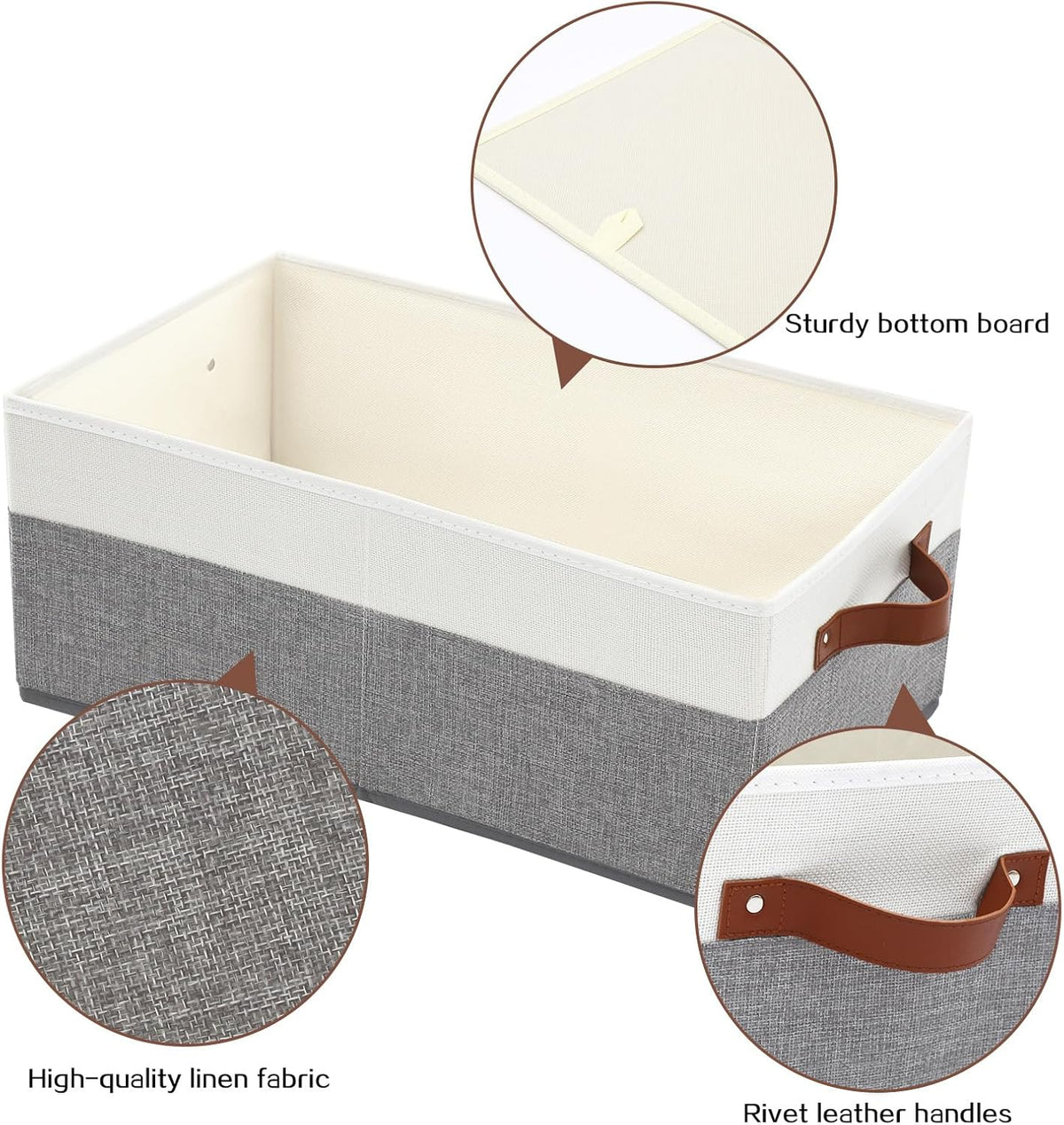 6 Pack Closet Storage Bins, Storage Baskets for Shelves, Linen Closet Organizers and Storage with