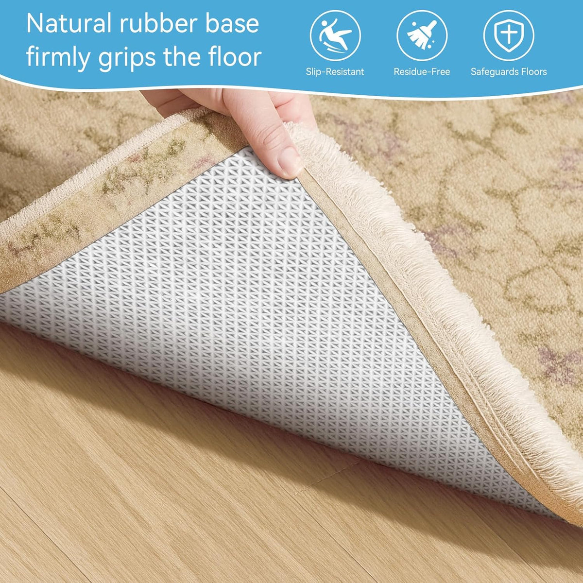 Warmstar 8x10 FT Non Slip Rug Pad,100% Waterproof Felt Rug Pad for Hardwood Floors,1/8” Thick Soft