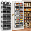 Over the Door Organizer 6 Tiers, Extra Large Behind Door Storage of 12 Compartments, 80 lbs Weight