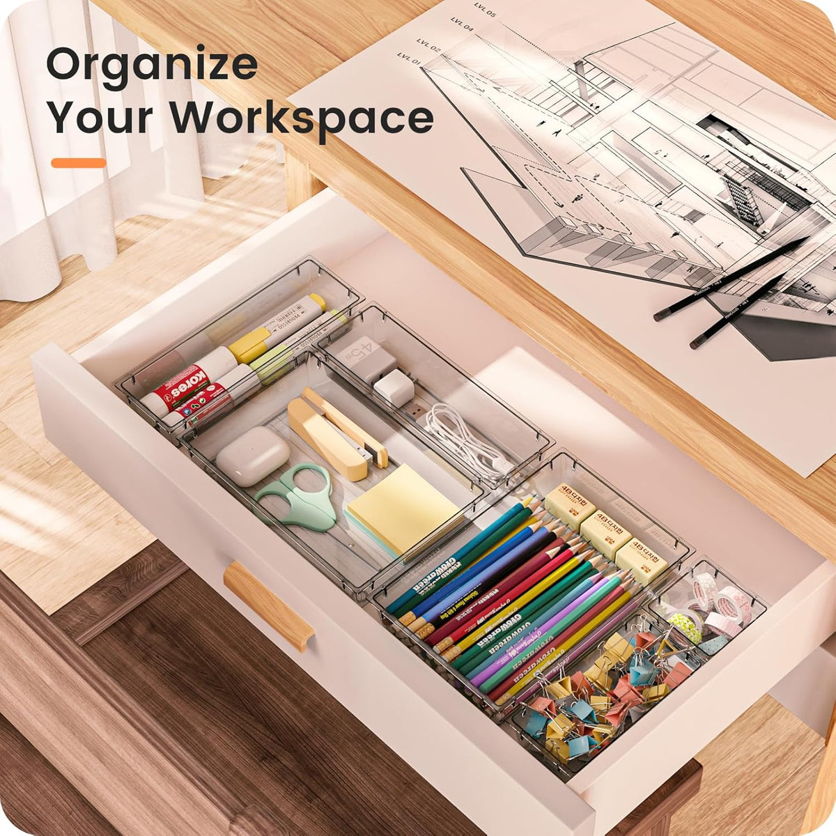 A-LuGei Drawer Organizer, Bathroom Organizers and Storage, Makeup organizer, Desk drawer organizer