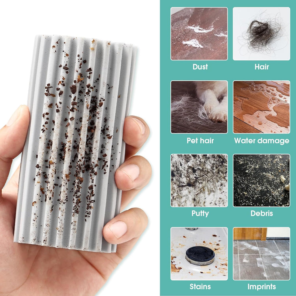 8 Pack Damp Dusting Sponge Duster, Grey Dust Cleaning Sponge, Reusable Household Cleaning Sponge