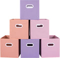 Stero Fabric Storage Cubes Bins, 13 inch Fun Colored Foldable Storage Baskets with Dual Plastic