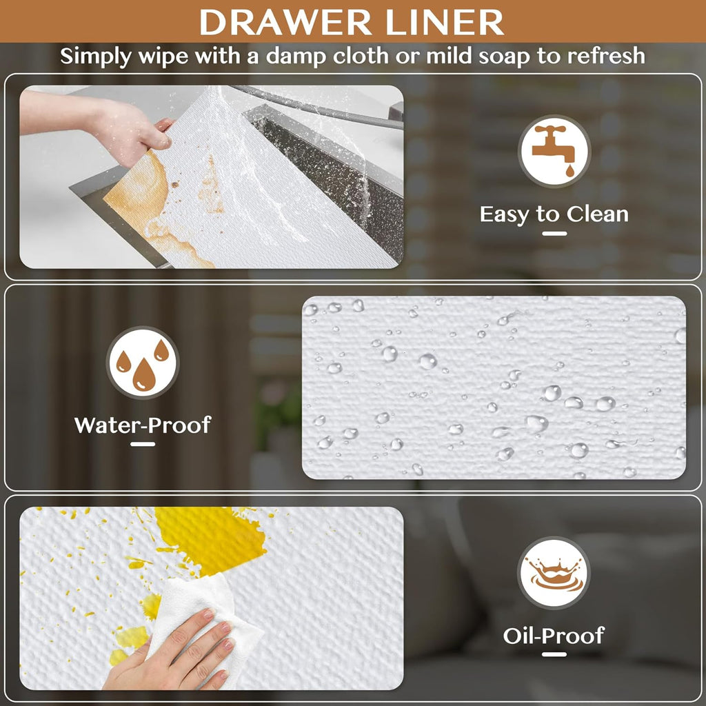 Non-Adhesive Shelf and Drawer Liner for Kitchen Cabinets, 12 in x 10FT Strong Non-Slip Cabinet