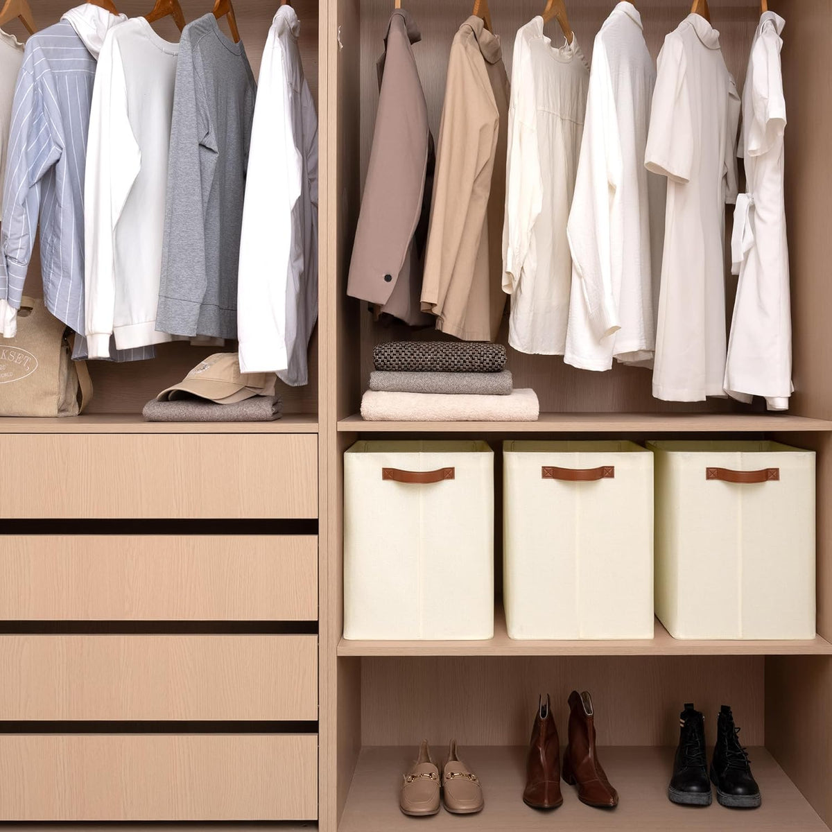 GRANNY SAYS Large Storage Baskets, Closet Storage Bins, Linen Closet organizers and storage, Fabric