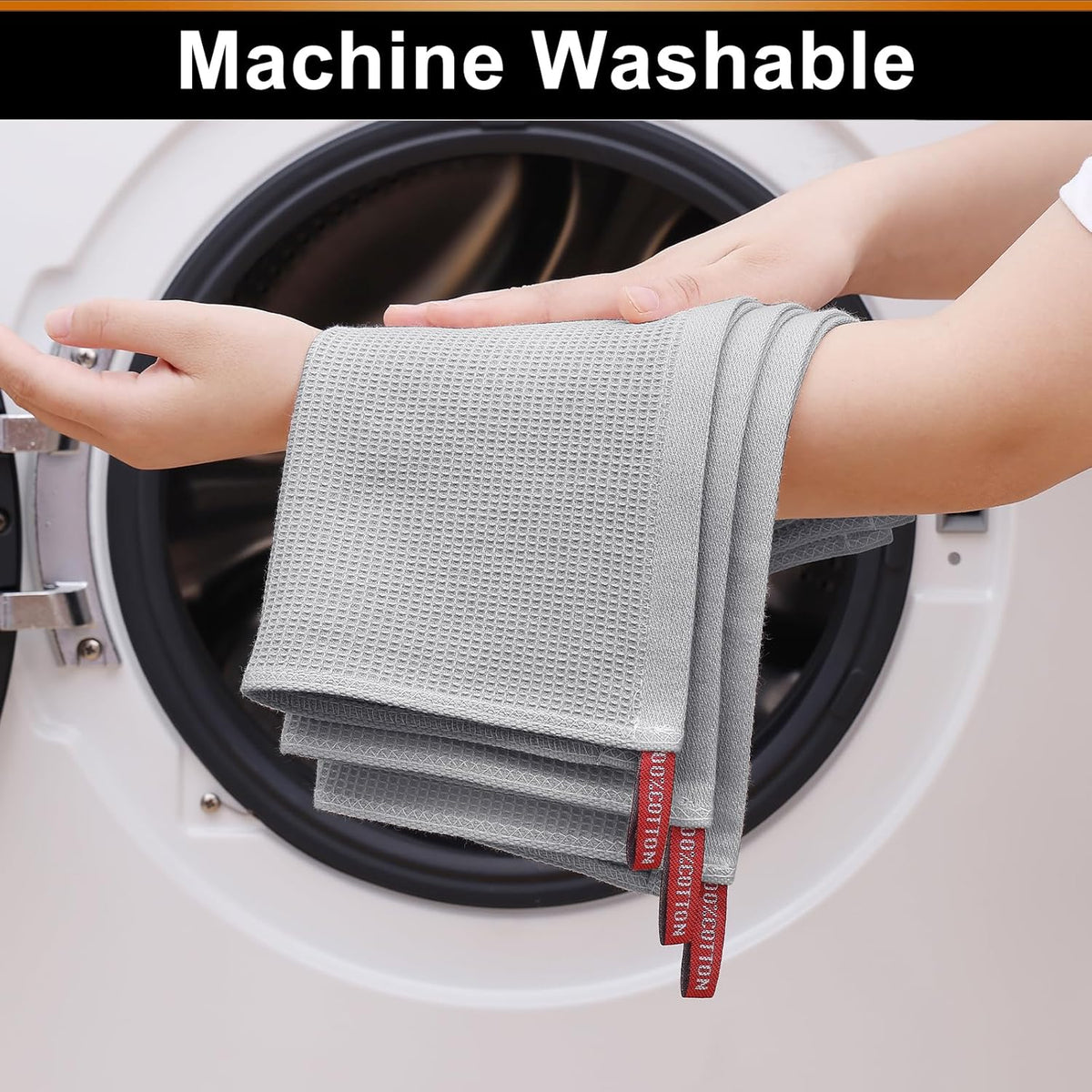 Homaxy 100% Cotton Waffle Weave Dish Cloths - 8 Pack Soft and Absorbent Dish Towels - 12 x 12
