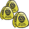 Dryser 3-Pack 16" Pop-up Caution Wet Floor Signs - Yellow 4-Sided English/Spanish Warnings
