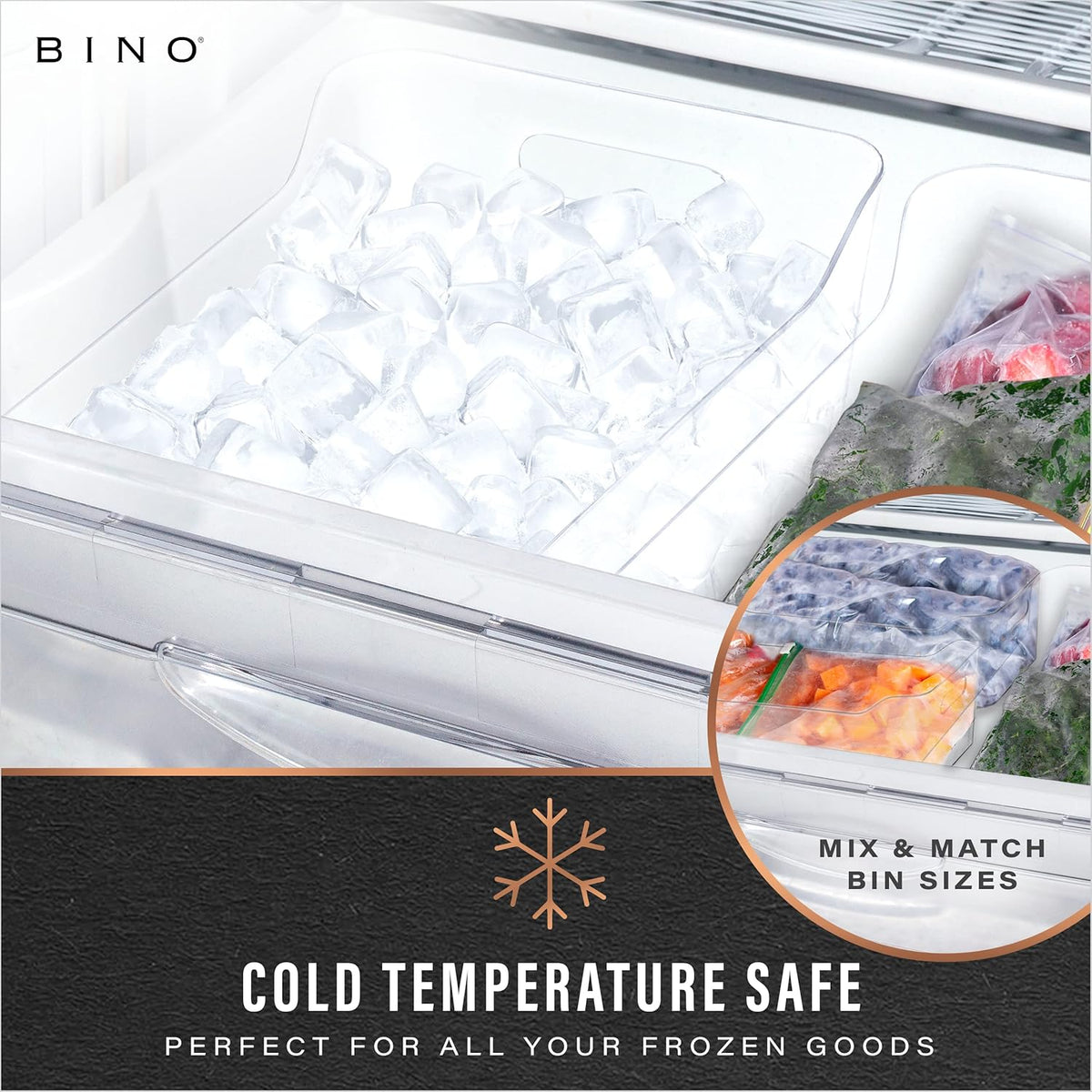 BINO | Plastic Storage Bins, Small - 2 Pack, Clear | THE SOHO COLLECTION | Pantry Organizers and