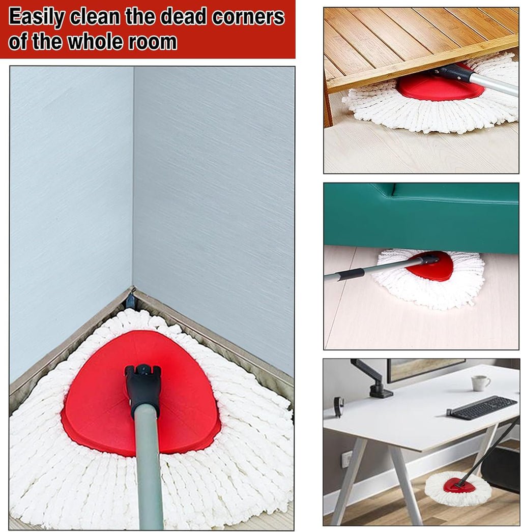12 Pack Spin Mop Replacement Heads, 100% Microfiber Spin Mop Refill for Easy Wring Compatible with