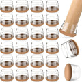 24 PCS Silicone & Felt Chair Leg Floor Protectors for Hardwood Floors - Furniture Pads, Chair Leg