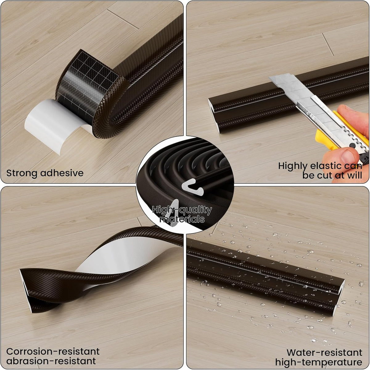 V Shape Foam Weather Stripping Door Frame Seal Strip 33FT Brown, Draft Stopper, Insulation Winter