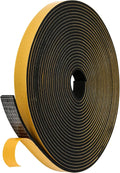 Black Weather Stripping Door Seal Strip (3/5 Inch X 1/8 Inch X 26Feet), Strong Adhesive