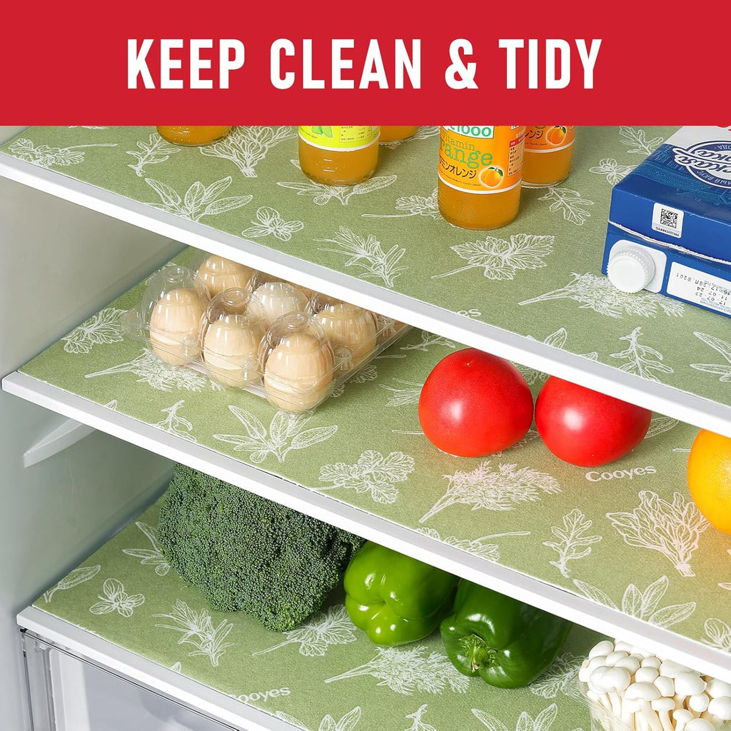 Cooyes Large Fridge Liners for Refrigerator, 17.7" × 36", Drawer & Shelf Liners for Kitchen