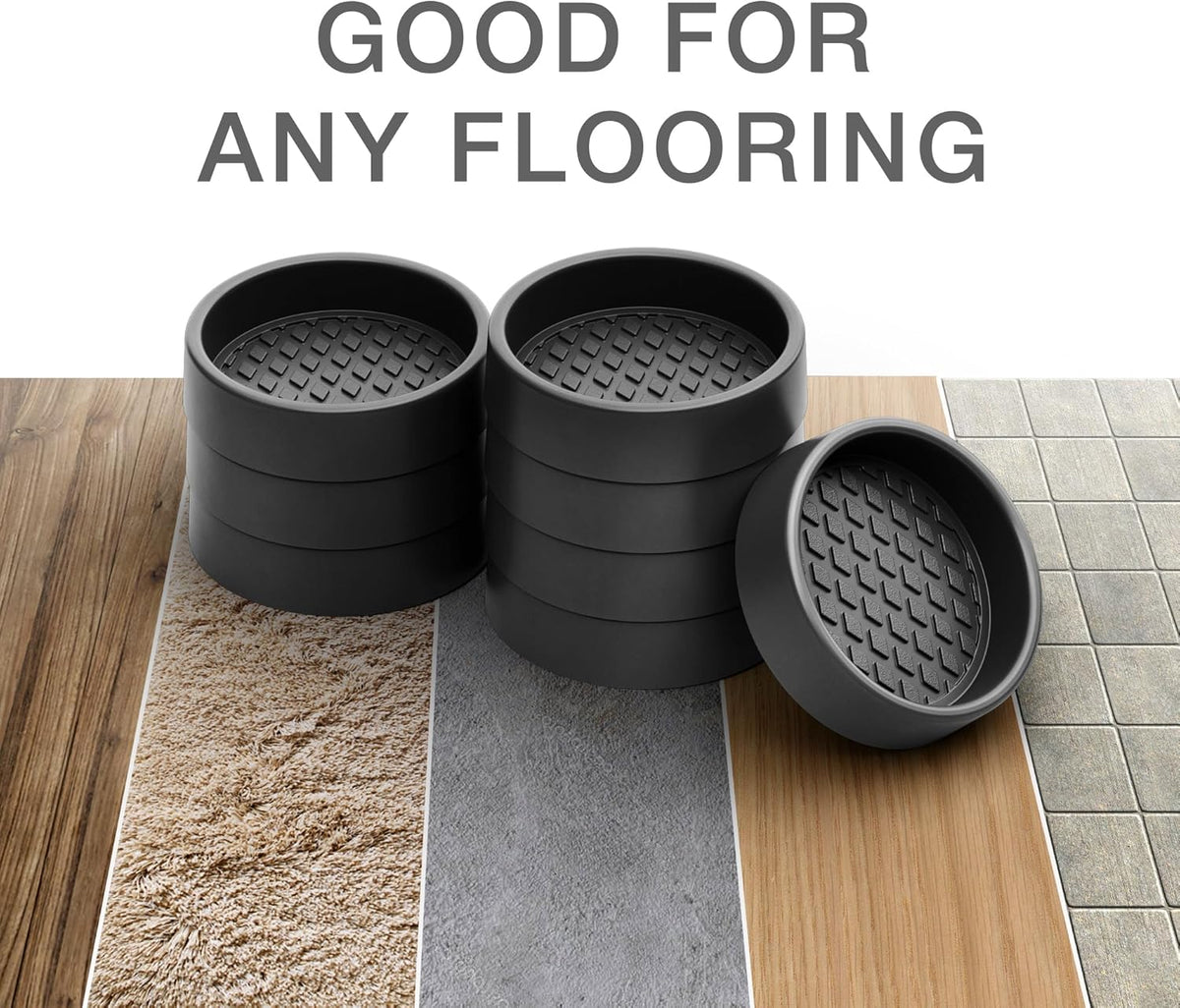 Furniture Cups X-PROTECTOR – 2" Caster Cups 8 PCS – Round Furniture Coasters – Ideal Bed Stoppers