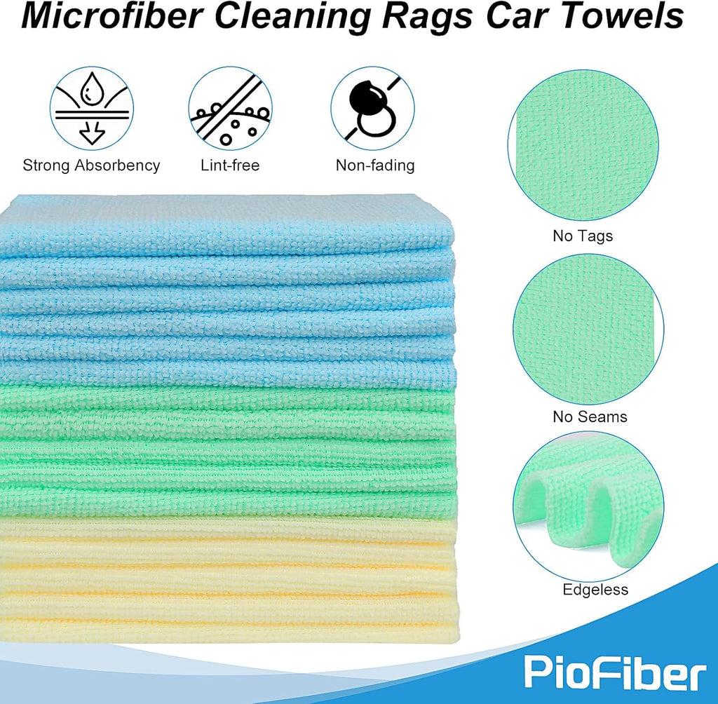 Shop Towels – 150 Pack Edgeless Microfiber Cleaning Cloths, Reusable Lint-Free Towels for Garage