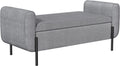 SONGMICS Storage Bench with Armrests, Ottoman for Living Room, Bedroom, Entryway, Steel Legs, Light