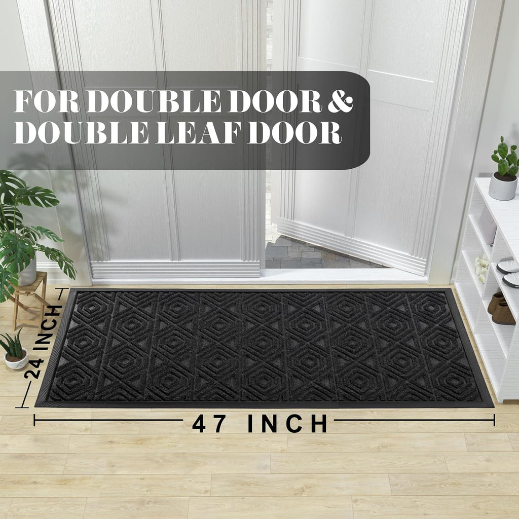 Yimobra Door Mat, Outdoor Indoor Entrance Welcome Mat, Heavy Entry Front Door Mat, Stain & Fade