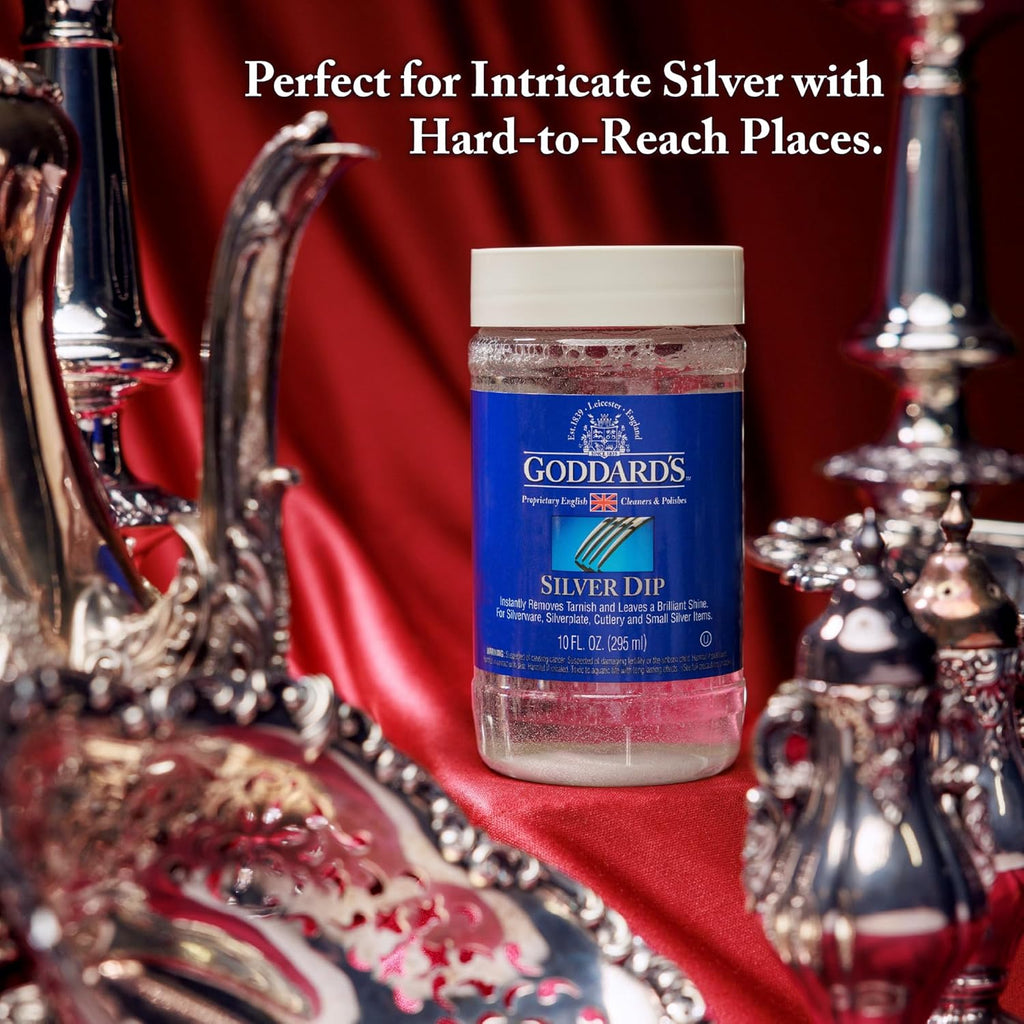 Goddard’s Silver Cleaner Dip – Silver Jewelry Cleaner Solution for Hard-to-Reach Silverplate