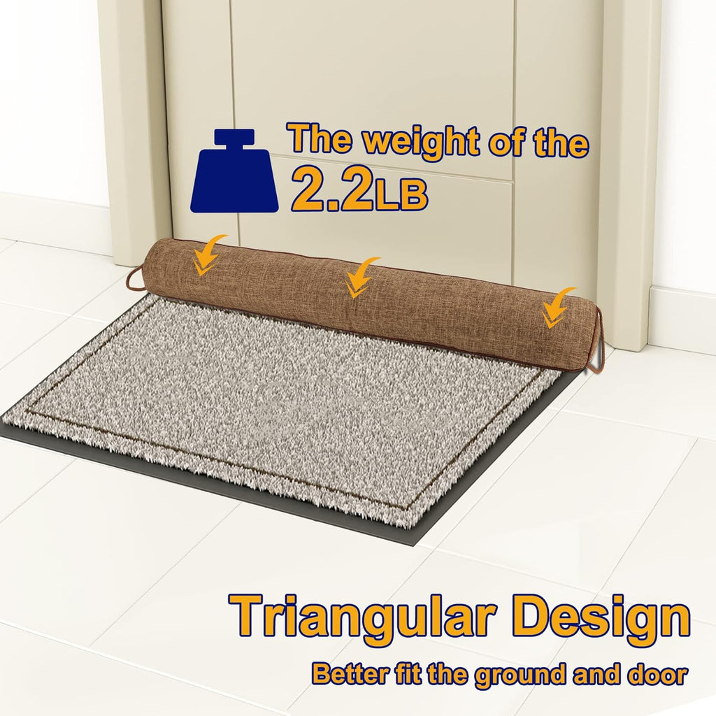 NABOWAN 32" Weighted Under Door Draft Stopper -Triangular Door Draft Blocker with Hook Loops for