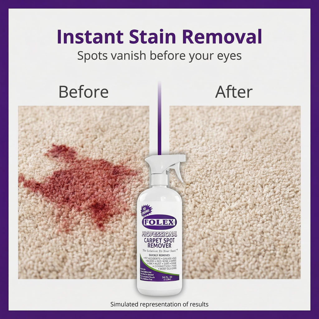 FOLEX - Professional Carpet Cleaner Spray 34 oz - Pet Stain Removal - Instant Stain Removal - No