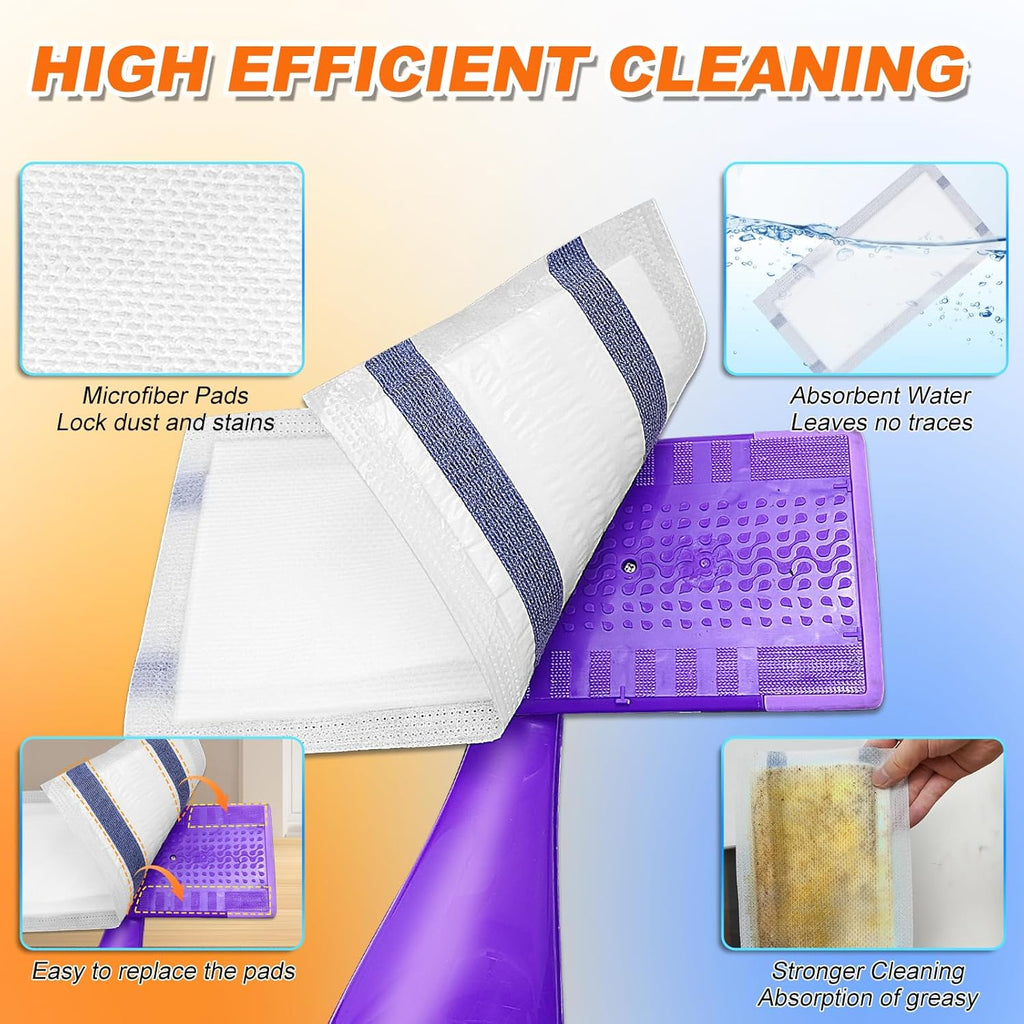 Microfiber Floor Mop Pads 36 Count Compatible with Swiffer WetJet for Wet & Dry Use, Disposable or