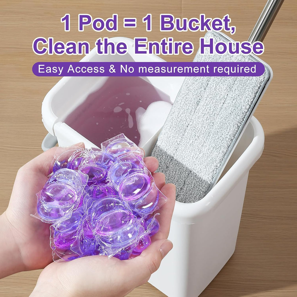 JOYMOOP Mop and Bucket with Wringer Set and Floor Cleaner Pods, Flat Floor Mop with 3 Reusable