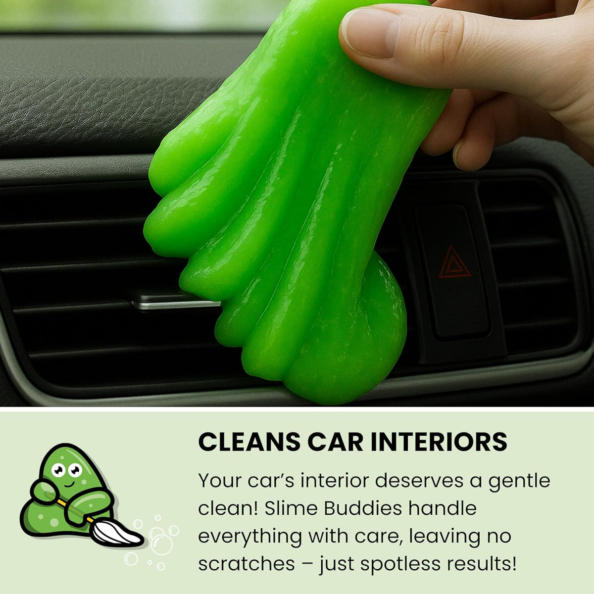 Slime Buddies Car Cleaning Gel Putty - 6 Pack Apple Scented Interior Detailing Tool for Cup Holder