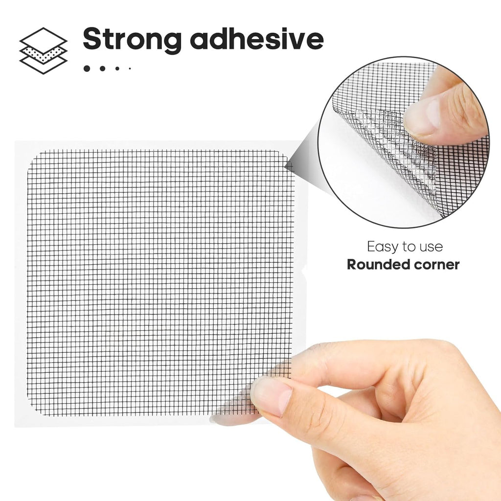 14 Sheets Window Screen Patches Repair Kit, Black 3 Sizes Window Screen Repair Kit for Mesh Screen