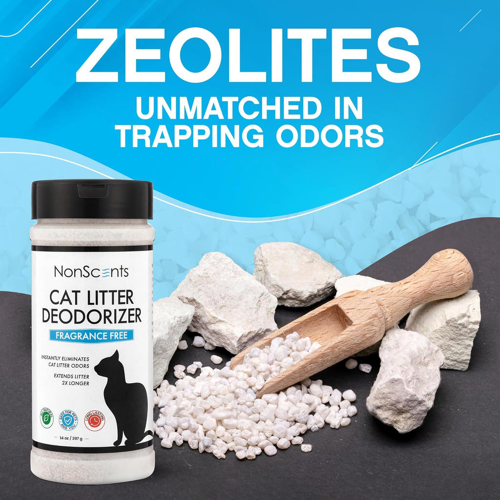 NonScents Cat Box Deodorizer - Odor Eliminator - Reduces Scooping, Extends Litter Lifespan