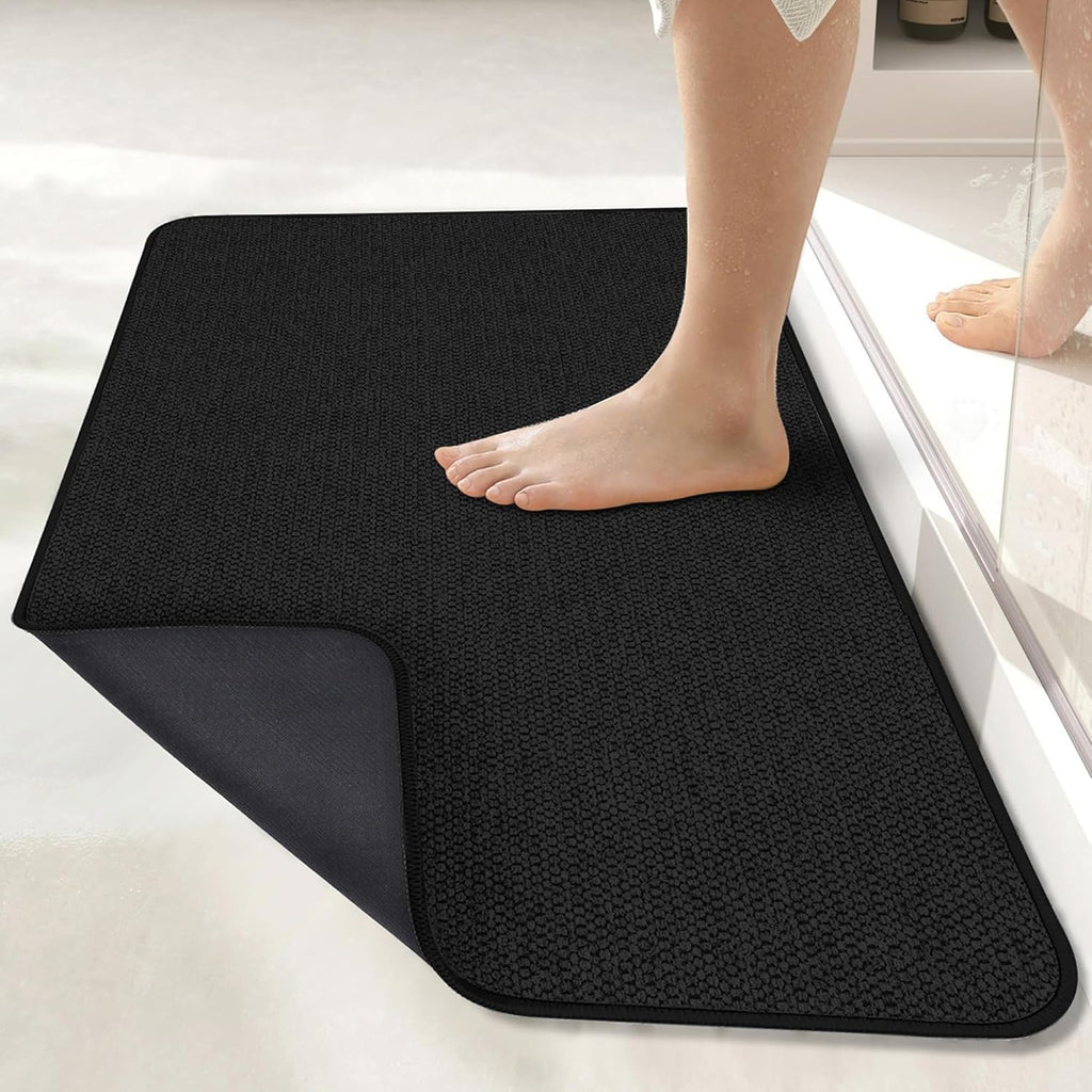 Bath Mat,Ultra Thin Bathroom Rugs,Rubber Bath Mats for Bathroom,No Slip Bath Rugs,Quick Dry,Machine