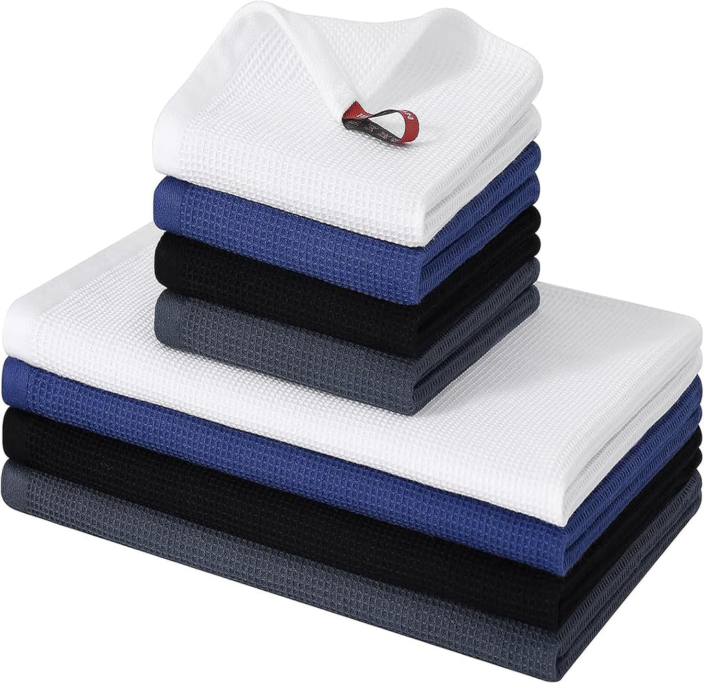 Homaxy 100% Cotton Kitchen Towels and Dishcloths Set - 8 Pack Waffle Weave Soft and Absorbent Dish