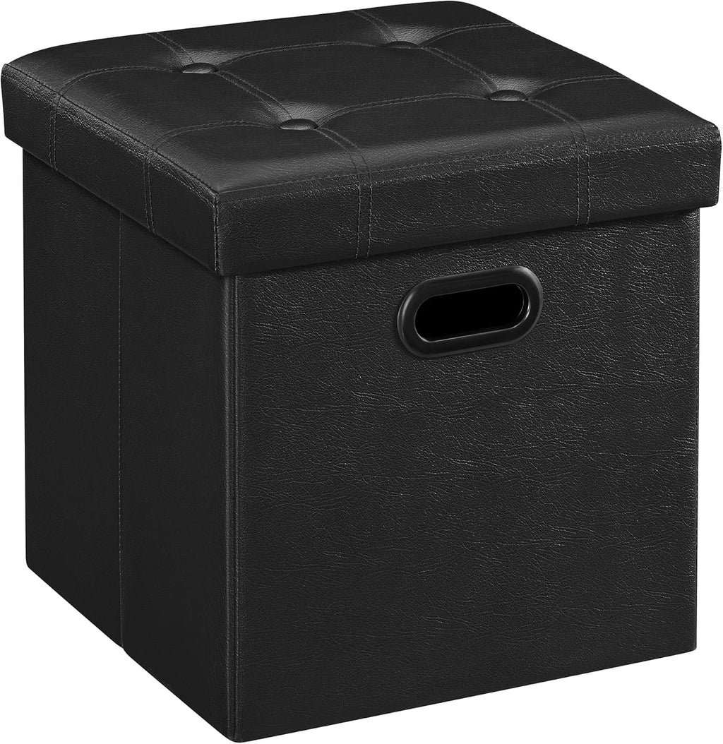 SONGMICS MAZIE Collection - 15 Inches Ottoman with Storage, Footstool, Storage Ottoman with Metal