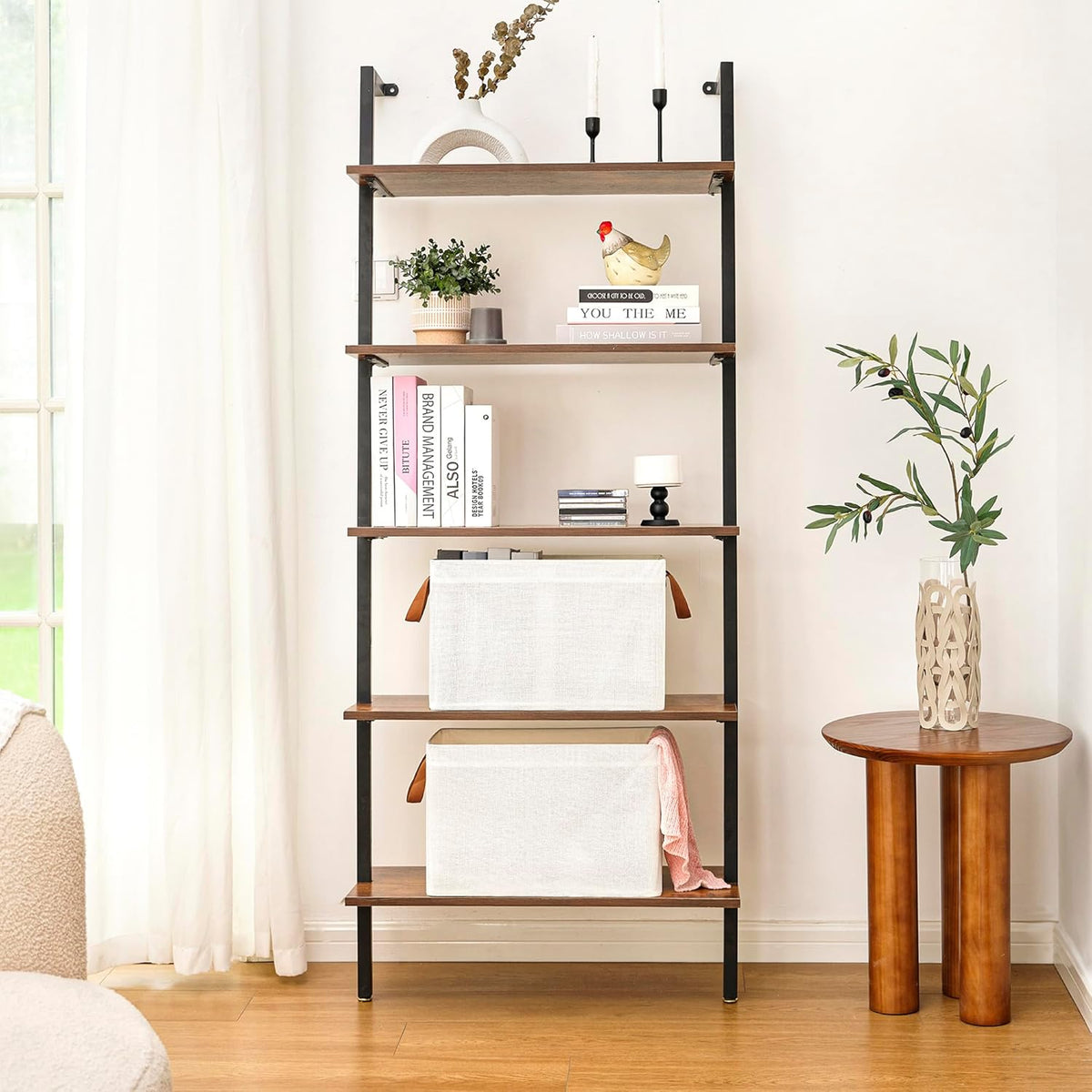 GRANNY SAYS Closet Storage Baskets, Collapsible Fabric Storage Bins with Metal Frame, Clothes