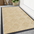 Smiry Front Door Mat Outside Entrance, Heavy Duty Outdoor Indoor Natural Rubber Doormat, Non Slip