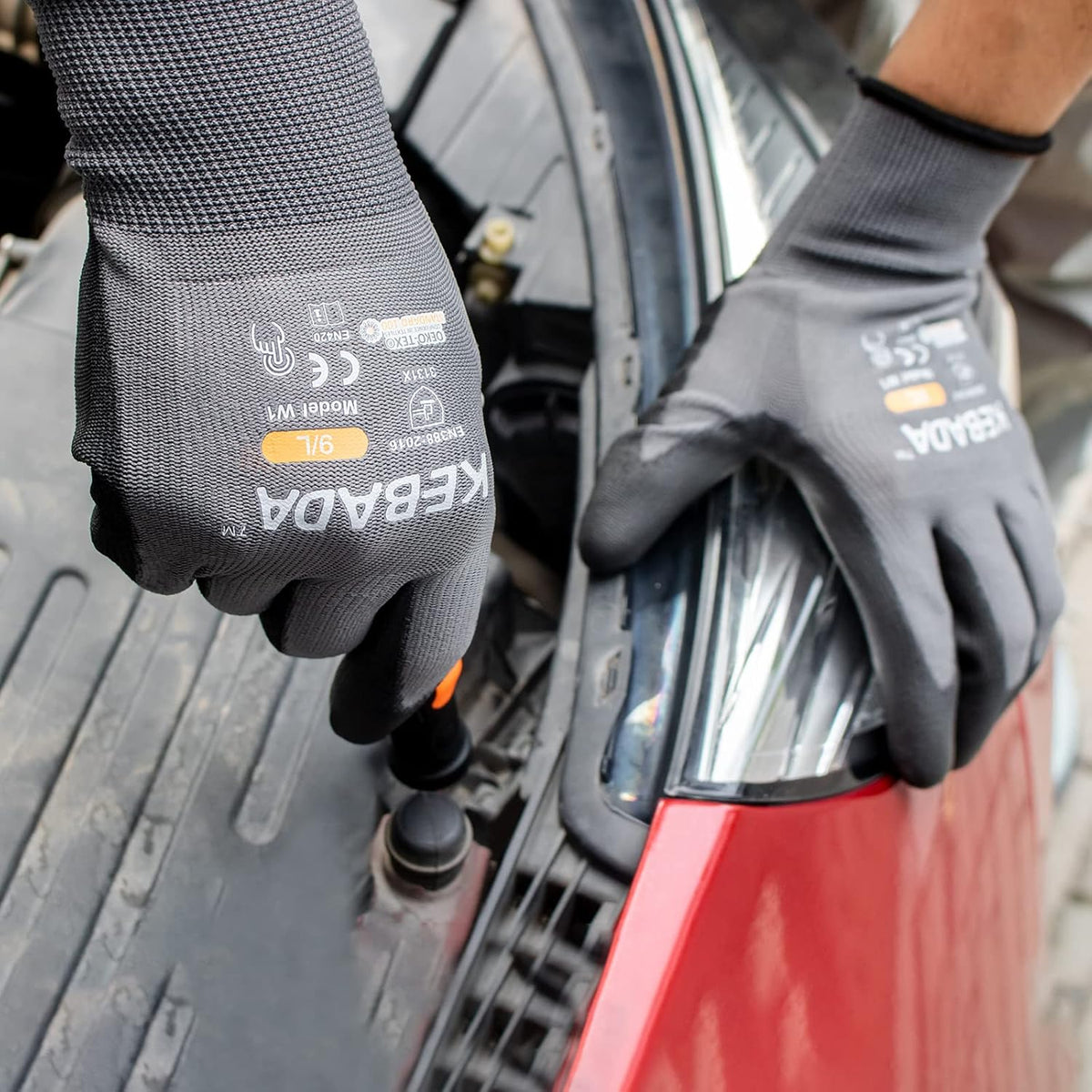 Kebada Safety Work Gloves,120 Pairs Bulk Pack, Touchscreen, PU Coated, Ideal for Warehouse