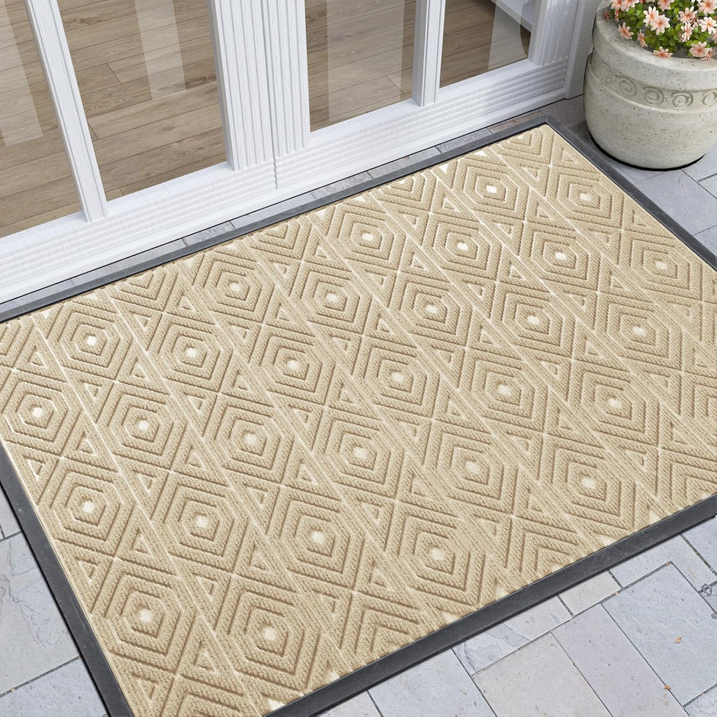 Yimobra Door Mat, Outdoor Indoor Entrance Welcome Mat, Heavy Entry Front Door Mat, Stain & Fade